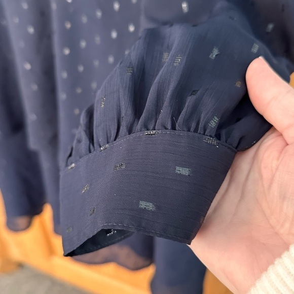 Express Dress Blue w/Silver Accents Great Detailing Long Sleeves NWT Size XL - Picture 11 of 15